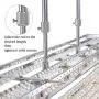 Moooni Modern Rectangle Crystal Chandeliers Hollow Style Rectangular Pendant Ceiling Light Fixture for Dining Room Kitchen Island L35.4”x W8” x H8”