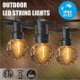 LED Outdoor String Lights, Outdoor Patio Lights, Shineled Waterproof IP64 Commercial Connectable Porch Lights with 12 G40 Globe Plastic Bulbs (2 Spare) for Patio, Backyard, Garden, Bistro, Café (25FT)