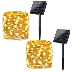 Brizled Solar String Lights Outdoor, 2 Pack 78.74ft 240 LED Solar Fairy Lights Waterproof, Solar Copper Wire Twinkle Lights 8 Modes, Solar Christmas Lights Decorative for Garden Tree Party, Warm White
