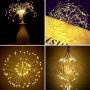 Christmas Tree Decorations Firework Lights, USB Powered Starburst String Lights 480 LED Copper Wire Fairy Lights with 8 Modes and Remote Control Hanging Lights for Holiday Decor (Battery Not Included)