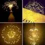 Christmas Tree Decorations Firework Lights, USB Powered Starburst String Lights 480 LED Copper Wire Fairy Lights with 8 Modes and Remote Control Hanging Lights for Holiday Decor (Battery Not Included)