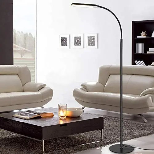 Transser LED Floor Lamp with 3 Brightness Levels & 3 Color Temperatures, Adjustable LED Floor Light, Dimmable Reading Standing Light for Sewing Living Room Bedroom US Fast Shipment