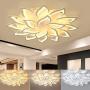 Modern LED Ceiling Light Dimmable Light Fixture Lotus Flower Petal Ceiling Lamp with Remote Control Flush Mount Chandelier for Bedroom Dining Room Kitchen (Number of Lights: 6+12)