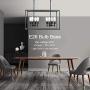 VINLUZ 8 Light Farmhouse Island Pendant Hanging Lighting Black Kitchen Light Fixture for Dining Room Kitchen Bar