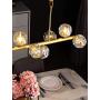 NOXARTE Brass Chandelier Modern Crystal Gold Sputnik Pendant Light Flush Mount for Dining Room Hallway Bedroom 8 Lights