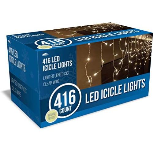 Joiedomi 416 LED Christmas Icicle Lights for Indoor & Outdoor Decorations, Christmas Events, Christmas Eve Night Decor, Christmas Tree, Eaves (Warm White) Joiedomi 416 LED Christmas Icicle Lights for Indoor & Outdoor Decorations, Christmas Events, Christmas Eve Night Decor, Christmas Tree, Eaves (Warm White)