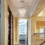 Mini Crystal Chandelier Shade 3 Tiers Crystal Pendant Lighting Fixture Flush Mount Ceiling Light Decoration Adjustable Hanging Cord for Dining Room Living Room Bedroom Hallway,E26,Gold