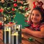 Flameless Led Candles Flickering, Yinuo Candle Real Wax Fake Wick Moving Flame Faux Wickless Pillar Battery Operated Candles with Timer Remote Glass Effect for Festival Wedding Home Party Decor