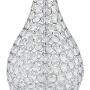 Kasey Modern Table Lamp Acrylic Beaded Silver Gourd White Drum Shade for Living Family Room Bedroom Bedside - Possini Euro Design