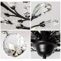 SEOL-LIGHT Vintage Crystal Branches Chandeliers Black Ceiling Light Flush Mounted Fixture With 4 Light 160W