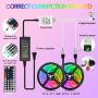 Led Strip Lights 32.8ft, XYUAN Waterproof RGB Flexible Lights 5050 SMD 300 LEDs with 44 Keys IR Remote, 12V Power Supply, Halloween Color Changing Tape Light for Bedroom, Home, Party, DIY Decoration