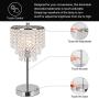 Touch Control Crystal Table Lamp with Dual USB Charging Ports, 3-Way Dimmable Bedside Touch Lamp Decorative Nightstand Lamp with Elegant Lamp Shade for Living Room Bedroom, B11 6W LED Bulb Included