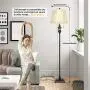 TOBUSA Traditional Floor Lamp, Classic Standing Lamp with Bronze Fabric Shade, Vintage Elegant Tall Pole Lamp for Living Room Bedroom Office Reading, Rustic Upright Floor Lights , Pull Chain Switch