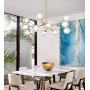 Dellemade XD00940 Sputnik Chandelier for Bedroom, Globe Ceiling Light for Living Room, 12 Lights,G9 LED Bulbs Included, Golden
