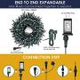 Decute 105FT 300 LED Outdoor Christmas String Lights Indoor UL Certified with End-to-End Plug 8 Modes, Waterproof Starry Light for Christmas Tree Halloween Patio Garden Wedding Party Decor, Warm White