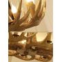 LAKIQ Rustic Vintage Resin Hanging Chandelier Lighting Fixture with Deer Horn Shape 4/6 Lights Antique Farmhouse Pendant Ceiling Light Candle Shape for Dining Room Living Room Restaurant (6 Lights)
