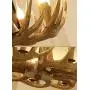LAKIQ Rustic Vintage Resin Hanging Chandelier Lighting Fixture with Deer Horn Shape 4/6 Lights Antique Farmhouse Pendant Ceiling Light Candle Shape for Dining Room Living Room Restaurant (6 Lights)