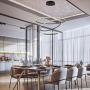 Royal Pearl Modern 3-Ring LED Chandelier Dimmable Contemporary Ceiling Light LED Pendant Light for Dinning Room, Living Room, Warm White, Black