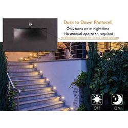 Cloudy Bay 120V LED Step Light with Auto Dusk to Dawn Photocell，3000K Warm White 3W 55lm,Indoor/Outdoor Stair Light,Oil Rubbed Bronze Finish