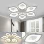 Modern Ceiling Light Acrylic Chandelier LED Ceiling Lamp Flower Shape for Living Room Dining Room Bedroom 85-265V & Remote Control (72W - Adjustable)