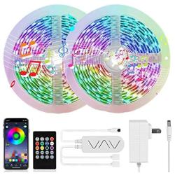 32.8FT Music Sync LED Smart Strip Lights with APP and Remote Control,RGB Color Changing Multicolor Light Strip Kit for Bedroom,Room,Party and Home Decoration