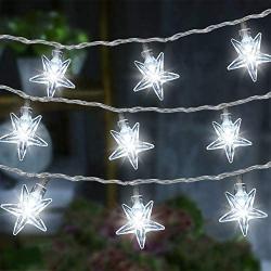 JMEXSUSS Star String Lights Indoor, 33ft 100 LED Christmas Lights Outdoor Waterproof, 8 Lighting Modes White Twinkle Fairy Lights Plug in for Bedroom Tree Xmas Wedding Party Yard Garden New Year