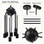 SGLfarmty Black Sputnik Chandeliers Mid Century Farmhouse Light Fixture for Flat and Sloped Ceiling Dining Room Living Room 8 Lights (Black)