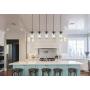 EUL Mason Jar Kitchen Island Pendant Lights 5-Light Adjustable Glass Jar Chandelier Oil Rubbed Bronze