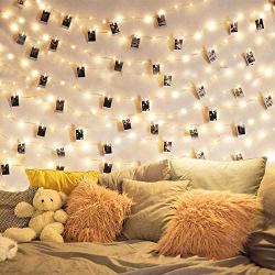 DOFASAYI Photo Clip String Lights 33Ft - 100 LED Fairy String Lights with 50 Clear Clips for Hanging Pictures,LED Photo Clip String Light for - Perfect Dorm Bedroom Ideal Gift Photo Clip Holder