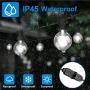 LED Outdoor String Lights 2 Pack 33FT 4000K Daylight White G40 LED Globe String Lights, Waterproof Connectable Hanging String Patio Lights with 50+4 Bulbs for Backyard Bistro Party, Total 66FT