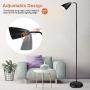 DLLT Modern Reading Floor Lamp, Crafts LED Floor Lamps with Adjustable Neck, 3000K Warm White, Super Bright LED Floor Task Light for Living Room,Bed Room,Office, Black(Bulb Include)