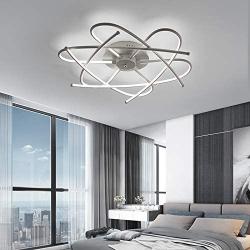 Garwarm 5 Lights Sputnik Chandelier Lighting,Modern Semi Flush Mount Ceiling Light, 44W Matte Grey Industrial Dimmable Metal Ceiling Lamp Fixture for Dining Room Living Room Bedroom Kitchen Island