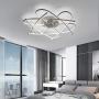 Garwarm 5 Lights Sputnik Chandelier Lighting,Modern Semi Flush Mount Ceiling Light, 44W Matte Grey Industrial Dimmable Metal Ceiling Lamp Fixture for Dining Room Living Room Bedroom Kitchen Island
