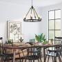 GEPOW Farmhouse Rope Chandelier, Round Wagon Wheel Light Fixture for Dining Room, Living Room, Bedroom, Kitchen Island and Foyer GEPOW Farmhouse Rope Chandelier, Round Wagon Wheel Light Fixture for Dining Room, Living Room, Bedroom, Kitchen Island and Foyer