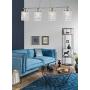 Luburs Modern 4-Light Crystal Chandelier Kitchen Island Light, Crystal Dining Room Chandelier Lighting ,Table Pendant Light Fixture Adjustable Hanging Height ,Chrome Finished ETL Listed