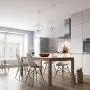 MOTINI 4-Light Silver Lantern Pendant Light Polished Nickel Finish Hanging Light Fixture Geometric Chandelier with Adjustable Chain Metal Cage Pendant Lighting for Kitchen Island Dining Room Foyer