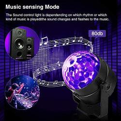 RECHING LED UV Black Light,UV Disco Ball Party Lights DJ Lights Sound Activated Strobe Light Stage Lighting for House Party Nightclub Karaoke Dance Wedding Ballroom Halloween Event (Black Light-UV)