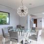 Choohue Modern LED Firework Chandelier, 72W Crystal Dandelion Globe Pendant Lighting Adjustable Crystal Pendant Light for Living Dining Room Bedroom Kitchen, Dia 18'', Matte Black, Bulbs Included