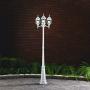 NOMA Outdoor Street Light | Waterproof Outdoor Lamp Post Light with Triple-Head Design for Backyard, Patio, Garden, Walkway or Décor | White Light Pole with Clear Glass Panels, 3-Headed