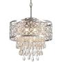 Modern Crystal Chandeliers with 5 Lights Pendant Light with Crystal Drops,Ceiling Light Fixture for Dining Room, Bedroom, Living Room (Chrome)