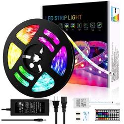 16.4ft Waterproof LED Strip Light, RGB LED Light Strip, 5050 LED Tape Light, Color-Changing LED Light Strip, with Remote Control, for Living Room Kitchen Bed, Home Decoration Soft Light Strip