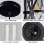 DLLT Industrial Pendant Light, Metal Hanging Ceiling Lights Fixture with Clear Glass Shade, Flush-Mount Swag Lighting for Kitchen/Dining Room/Hallway/Bedroom, E26 Base (Black)