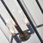 Maxax Modern Glass Chandeliers 3 Lights Farmhouse Hanging Pendant Light, Antique Black with Clear Glass Shade for Kitchen Island Dining Room