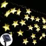 Viewpick Outdoor Solar Garden Star String Lights Solar Powered Twinkling Fairy Lights, 30ft 50 LED Christmas String Lights for Backyard, Patio, Gate, Tree, Birthday Party, Summer Decoration,Warm White