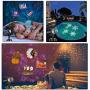 Christmas Projector Lights with Ocean Wave Outdoor Holiday Decorations,Halloween Led Projector Lights 2-in-1 Moving Patterns and Flowing Water Ripple,12 Slides Waterproof Xmas Snow Light Party Garden