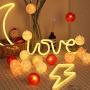 MorTime Love Neon Signs, LED Neon Light for Party Supplies, Girls Room Decoration Accessory, Table Decoration, Children Kids Gifts (Warm White)