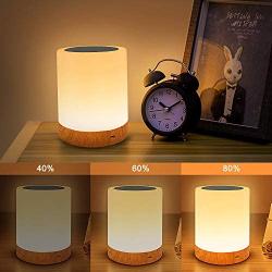 Table Lamp Touch Night Light - Portable Sensor Remote Control Bedside Lamps with Quick Rechargeable USB Dimmable Warm White Light 13 Colors RGB Table Lamp for Bedroom Living Room Office (Silver)