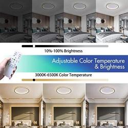 SviDau 12 Inch Dimmable Flush Mount Ceiling Light Fixture with Remote Control, 36W 3000K-6500K Color Changing LED Ceiling Light for Bedroom Kitchen Hallway Closet Room