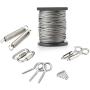 ANDOT Outdoor Hanging Light Kit, 1/16Inch,7x7, 130ft Globe String Lights Suspension Kit, 304 Stainless Steel Cable,String Lights Outdoor Rope Perfect for Patio, Garden