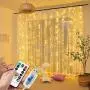 DANGZW LED Curtain Lights, 3m 3m Window String Lights with 8 Modes Remote Control, Waterproof LED Fairy Lights for Christmas Wedding Party Garden Bedroom Decoration (Warm White) DANGZW LED Curtain Lights, 3m 3m Window String Lights with 8 Modes Remote Control, Waterproof LED Fairy Lights for Christmas Wedding Party Garden Bedroom Decoration (Warm White)